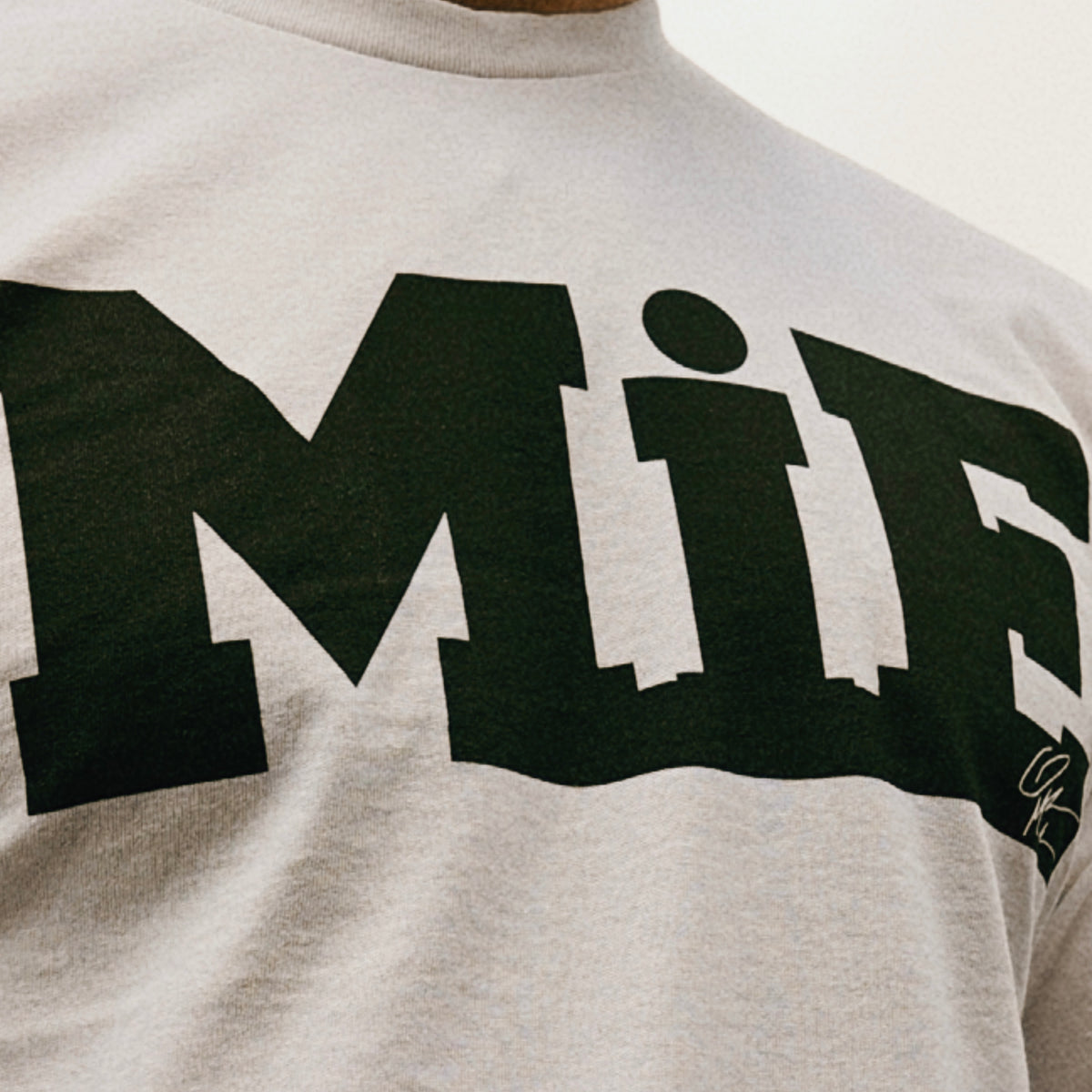 White MiE signature tee